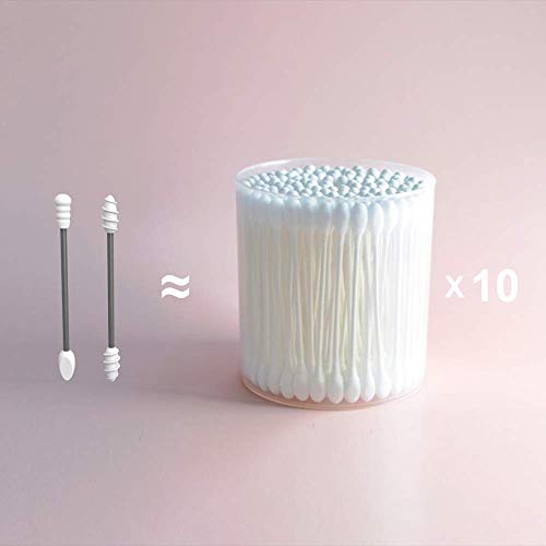 ZMCHE Reusable Cotton Swab, Reusable Q tips, Double Tipped for Precision Makeup, Silicone Cotton Swab for Cleaning with Case, Soft and Washable,2 Pack(Light Purple) - Image 2