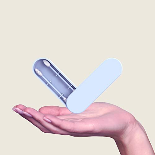 ZMCHE Reusable Cotton Swab, Reusable Q tips, Double Tipped for Precision Makeup, Silicone Cotton Swab for Cleaning with Case, Soft and Washable,2 Pack(Light Purple) - Image 1