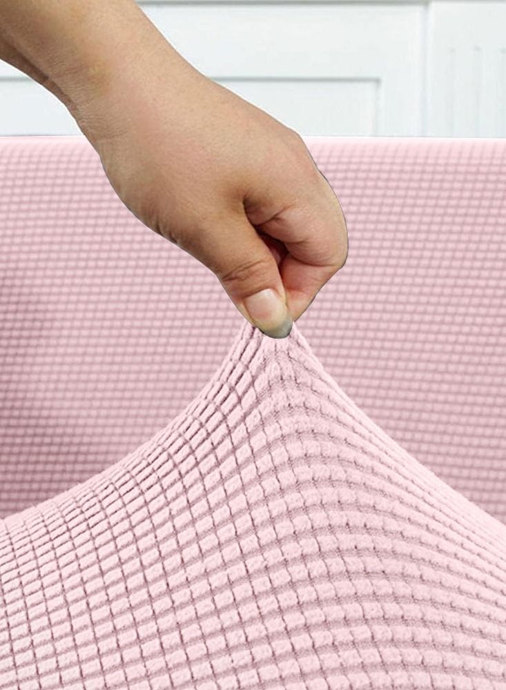 CATANES Thick Couch Covers, Sectional Sofa Stretch Slipcover Living Room Dogs Pets, Washable Durable Furniture Protector PINK (145cm * 185cm) - Image 2