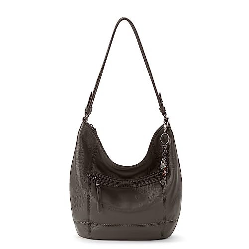 The Sak Sequoia Hobo Bag in Leather, Single Shoulder Strap, Slate - Image 1