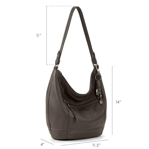 The Sak Sequoia Hobo Bag in Leather, Single Shoulder Strap, Slate - Image 2