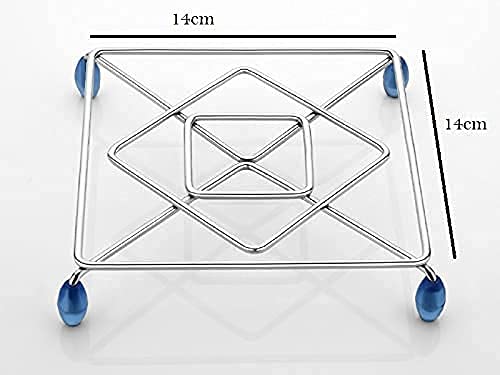 Elexiq Stainless Steel Square Hot Pots and Pans Metal Pot Holders MultiUse Great Heat Resistant Hot Pads for Kitchen Counter Upgrade Enlarged Hot Plate Holder Big Small Size 2 Pack - Image 4