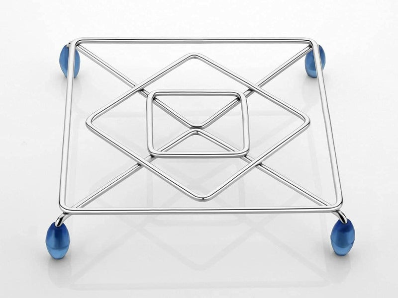 Elexiq Stainless Steel Square Hot Pots and Pans Metal Pot Holders MultiUse Great Heat Resistant Hot Pads for Kitchen Counter Upgrade Enlarged Hot Plate Holder Big Small Size 2 Pack - Image 2