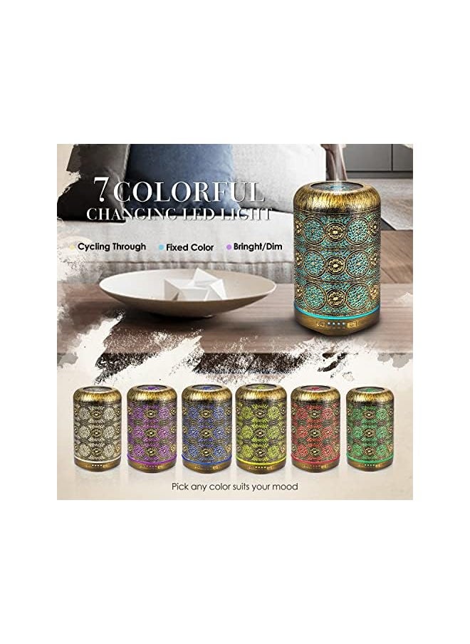 Diffusers,SALKING 260ml Metal Essential Oils Diffuser Aroma Diffuser,7 Colors Night Light and Auto ShutOff for Home,Humidifier Oils Fragrance with 4 Timer, Gifts for Women
