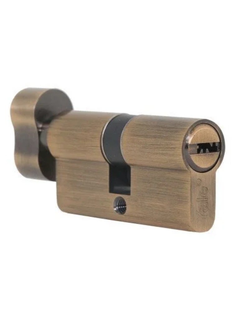 Yale Euro Cylinder Lock 60mm Key+Knob 5 Pin Antique Bronze 500 Series, 10-0503-3030-CK-09-01 