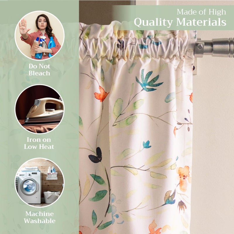 Maison d' Hermine Kitchen Curtains Sets for Windows 100% Cotton Set of Kitchen Curtains Valances for Home [2 Tiers (28"X36") and 1 Valance (56"X18")] Farmhouse, Cafe (Colmar) - Image 3