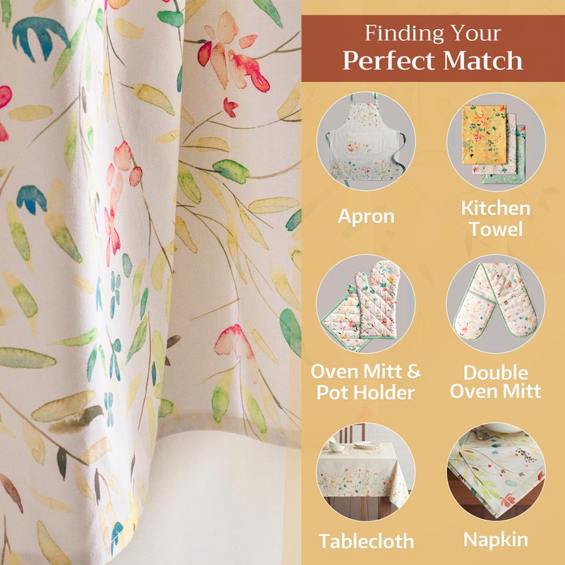 Maison d' Hermine Kitchen Curtains Sets for Windows 100% Cotton Set of Kitchen Curtains Valances for Home [2 Tiers (28"X36") and 1 Valance (56"X18")] Farmhouse, Cafe (Colmar) - Image 5