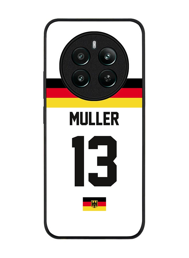 Stylizedd Rugged Black edge case for Realme 12 Plus 5G / Realme 12 4G, Slim fit Case Flexible TPU Gel Thin Cover - Football Team - Germany, Player Name - Muller - Image 1