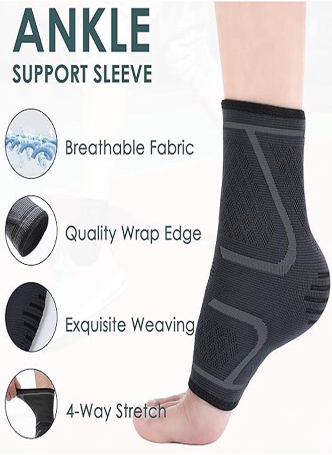 Generic - Ankle Compression Sleeves, Ankle Socks, Compression Socks Breathable Mesh Open Toe Socks, Compression Socks Half Socks, Functional Compression Socks Suitable For Plantar Fasciitis, Arch Support, Ankle - Image 1