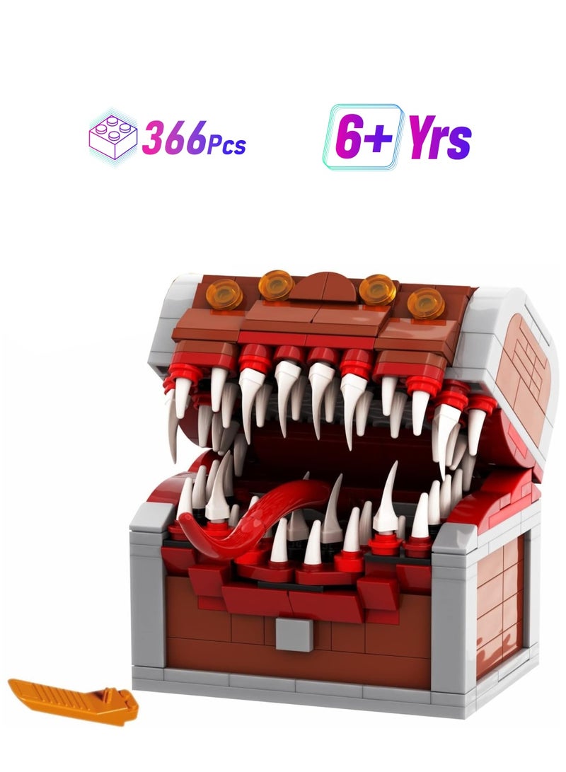 Excefore Mimic Chest for Dungeons and Dragons Tower, Dragons Board Game Monster Model Collection Toy, DIY Pirate Treasure Box STEM Gifts for Fans and Friends for Boys and Girls Over 6 Years Old (366pcs) - Image 1