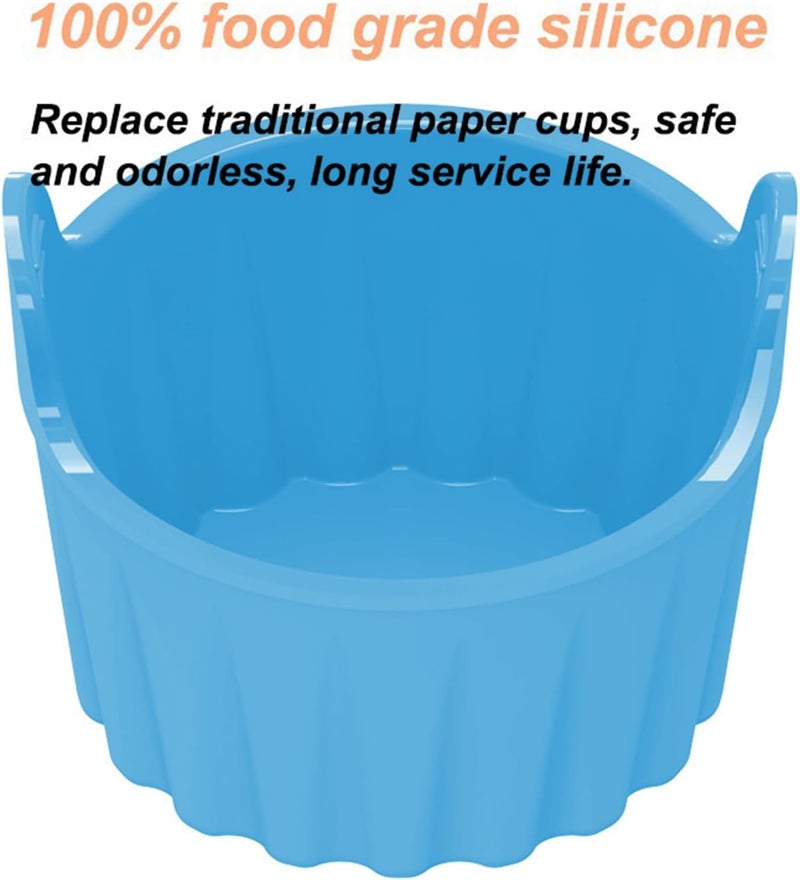 روز فلاور قوالب البيض لقلاية الهواء من ، 10 قطع من قوالب السيليكون للمافن والكاب كيك والحلويات والبيض المقلي والسندويشات وطباخ البيض بالميكروويف - Image 5