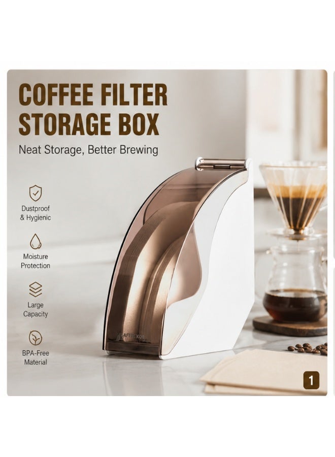 EXCLIFE Coffee filter paper box dustproof box filter paper storage rack - Image 2