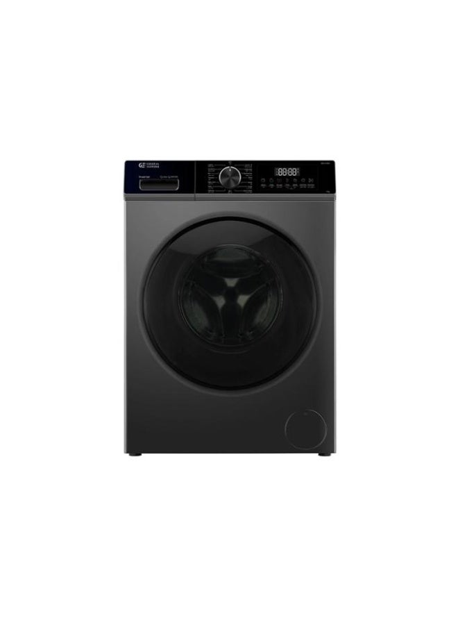 GENERAL SUPREME Washing Machine Automatic Front Load 10 KG ,15 Programs, Inverter, Dark Silver, GSFLK100H - Image 1