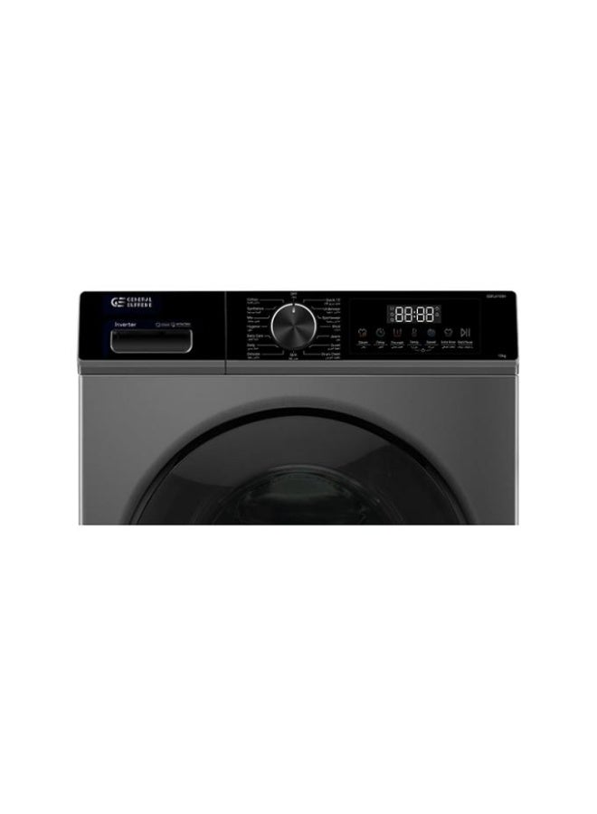 GENERAL SUPREME Washing Machine Automatic Front Load 10 KG ,15 Programs, Inverter, Dark Silver, GSFLK100H - Image 4