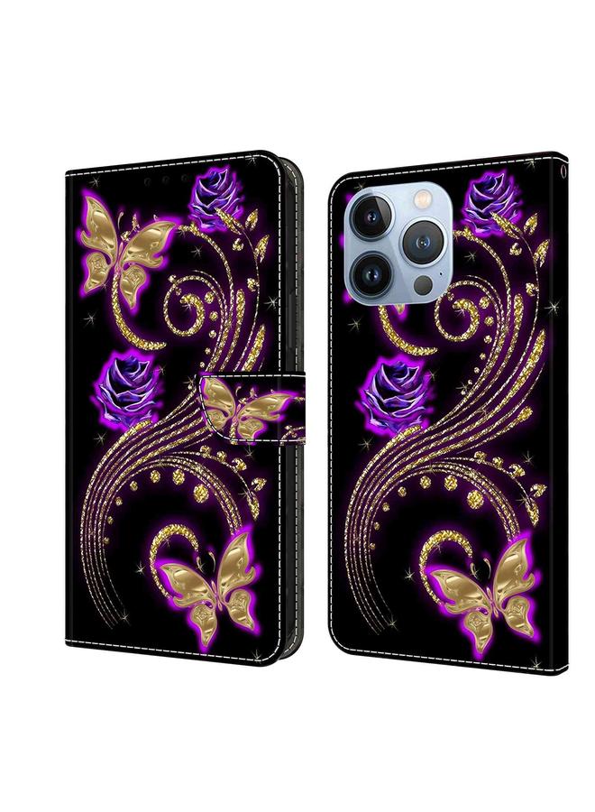 اس-توب جراب لهاتف iPhone 13 Pro مصنوع من الجلد المقاوم للصدمات ثلاثي الأبعاد من الكريستال - Image 1