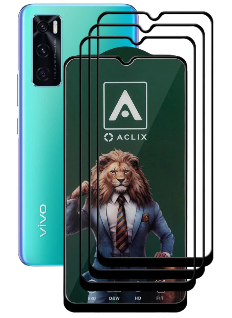 ACLIX 3 Pieces Antistatic ESD Dustproof Premium Quality High Definition Tempered Glass Screen Protector Designed For vivo V20 SE - Image 1