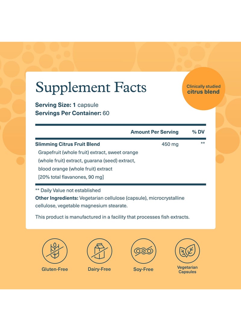 youtheory Slimming Citrus Fruit - Promotes Abdominal Fat Loss, 60 Vegetarian Capsules, Dietary Supplement  - Image 3