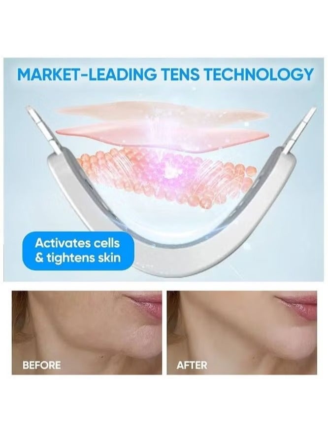 Loquat Double Chin Reducer Machine Electric V Shape Face Lift Micro Current Face Slimming Massager LED Photon Therapy Facial Intelligent Reusable Face Lifting Massager - Image 4