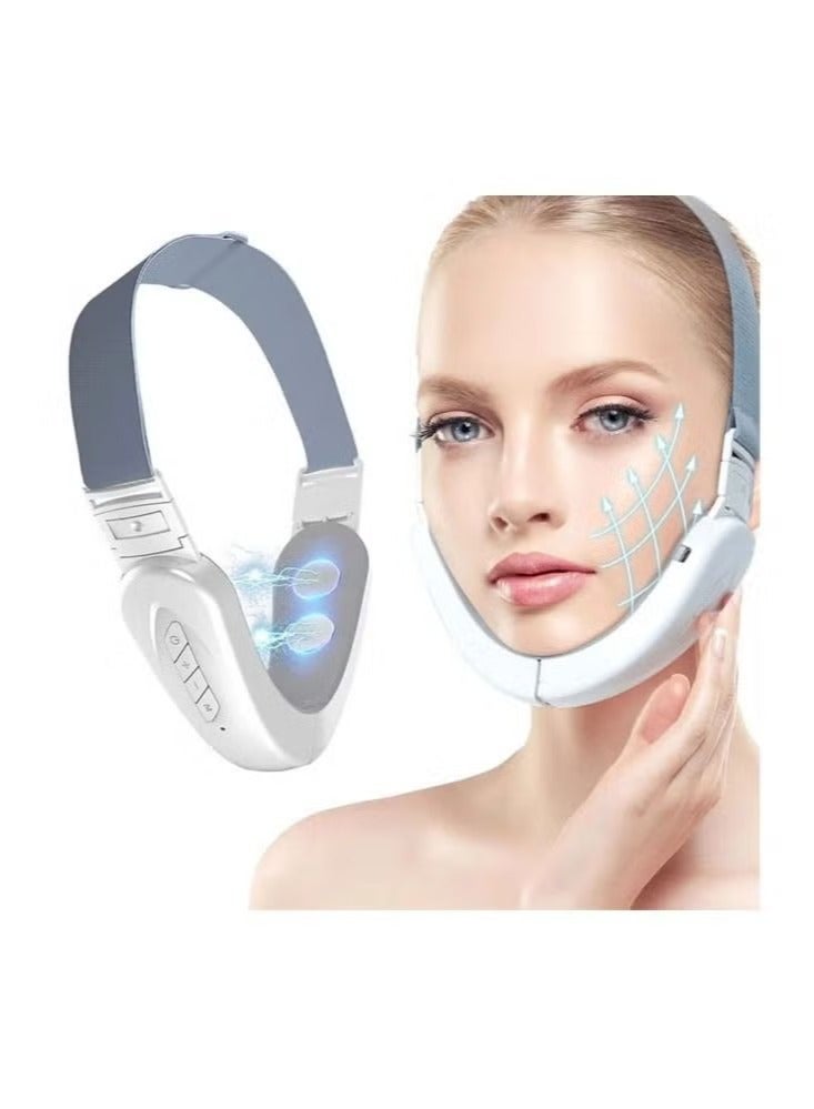 Loquat Double Chin Reducer Machine Electric V Shape Face Lift Micro Current Face Slimming Massager LED Photon Therapy Facial Intelligent Reusable Face Lifting Massager - Image 1
