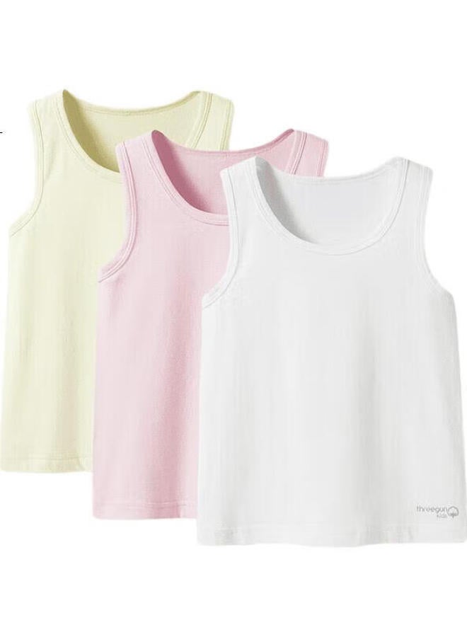 THREEGUN Sanqiang Children'S Clothing, 3-Pack, Class A Elastic Cotton, For Older Children, Boys And Girls, Students, Undershirt Vest, 39133A0 - Image 1