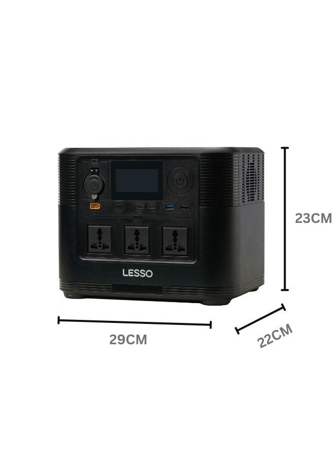 Lesso - LESSO P10 Portable Energy Storage 1200W High-Power 1008Wh Battery with USB-A, Type-C, AC/DC & Car Port Outputs, Long 2000+ Cycle Life, Compact & Lightweight (10.5kg) Power Station - Image 1