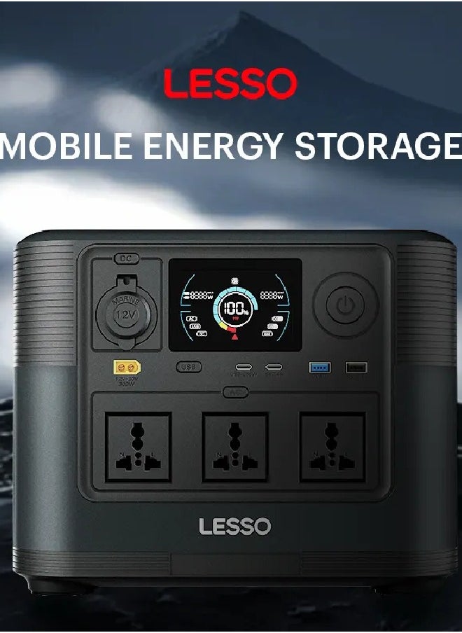 Lesso - LESSO P10 Portable Energy Storage 1200W High-Power 1008Wh Battery with USB-A, Type-C, AC/DC & Car Port Outputs, Long 2000+ Cycle Life, Compact & Lightweight (10.5kg) Power Station - Image 1