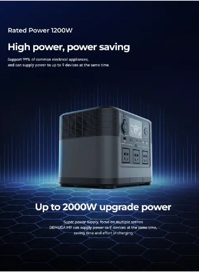 Lesso - LESSO P10 Portable Energy Storage 1200W High-Power 1008Wh Battery with USB-A, Type-C, AC/DC & Car Port Outputs, Long 2000+ Cycle Life, Compact & Lightweight (10.5kg) Power Station - Image 1