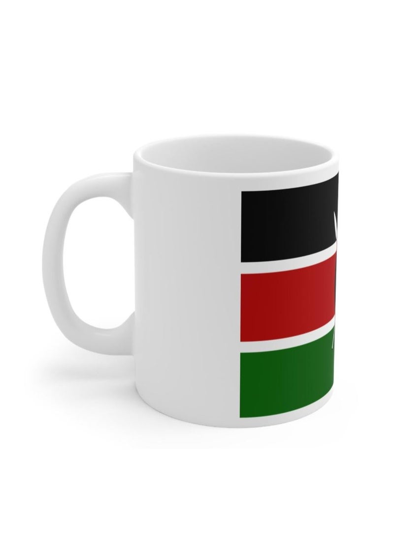 RYN Kenya Country Flag White Ceramic Coffee and Tea Mug - Image 2