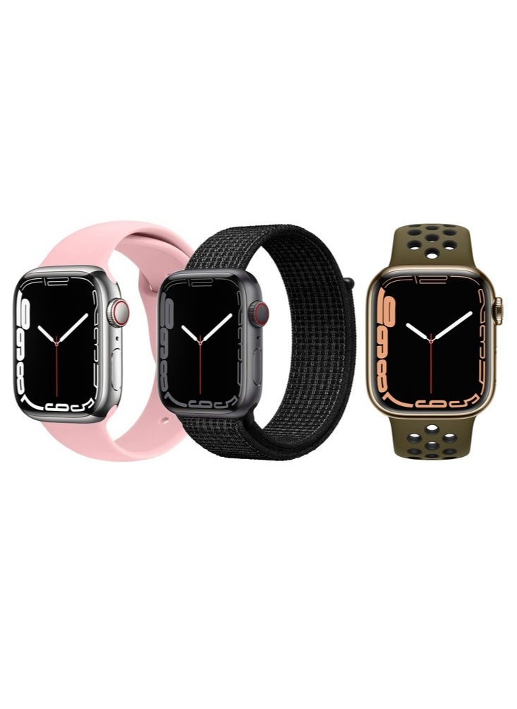 Perfii 3pcs Watch Bands Replacement for Apple Watch Strap Compatible with Apple Watch 49/46/45/44/42mm Series 10/9/8/7/6/5/4/SE/Ultra  - Image 1