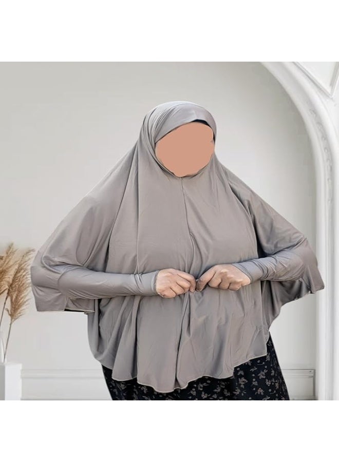 Women’s Prayer Khimar – Long-Sleeved Khimar Made of Soft Zida Fabric (For Prayer, Balcony, Receiving Guests, and Various Uses) - Image 3