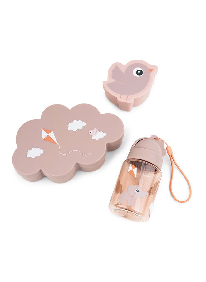 done by deer Lunch & Snack Box W/Straw Bottle Playground Powder - Kids Lunch Kit With Bottle  - Image 1