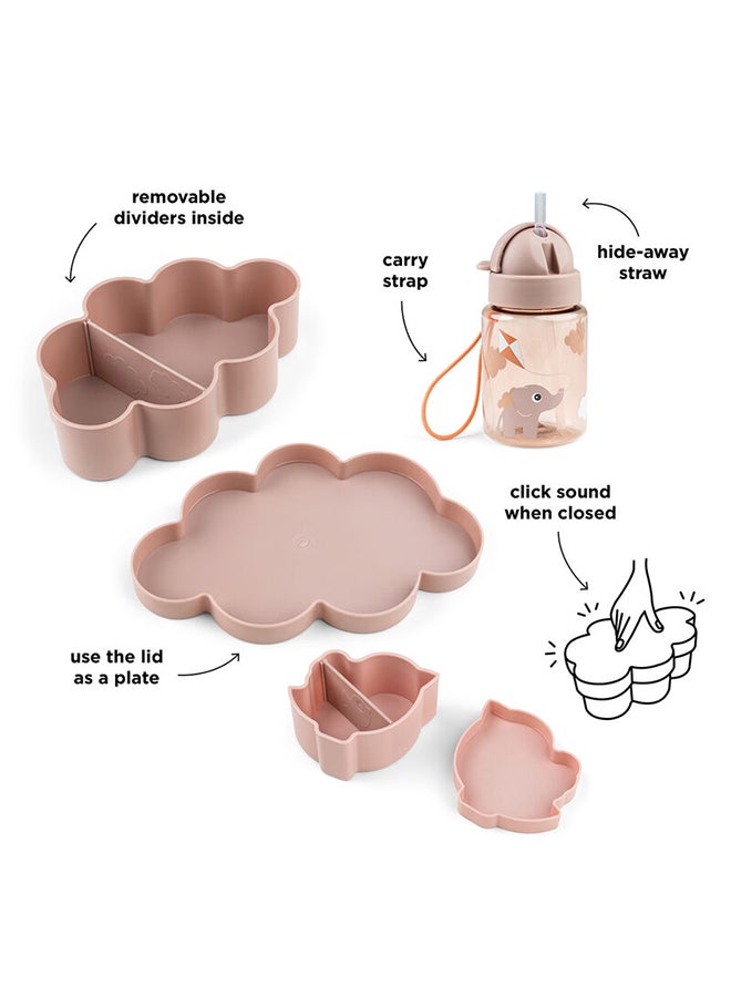 done by deer Lunch & Snack Box W/Straw Bottle Playground Powder - Kids Lunch Kit With Bottle  - Image 2