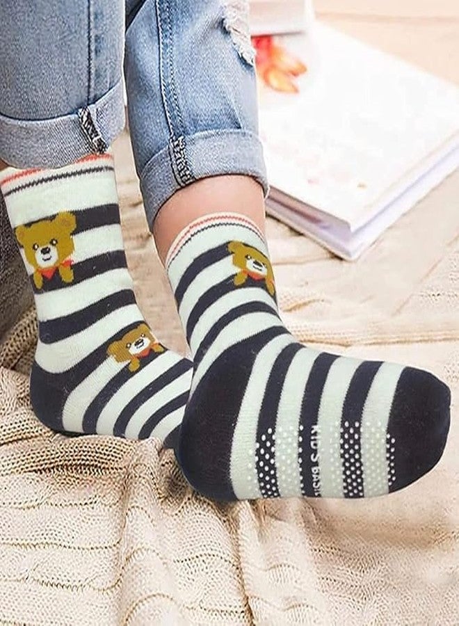 Nimai Creation Cotton Anti Slip Grip Dotted Socks for Kids And Babies Boys & Girls (Random Designs/Assorted)-(Pack of 3) - Image 2