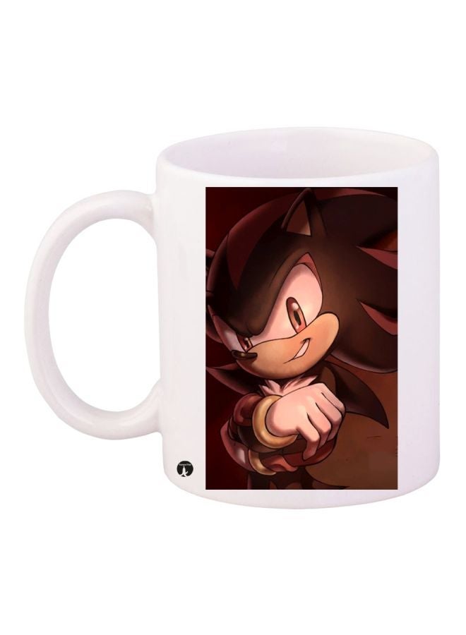 RYN Sonic The Hedgehog Printed Coffee Mug White/Brown/Beige 11ounce