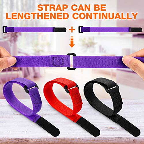 Hestya 12 Pieces Bike Rack Straps 23.6 Inches Adjustable Bike Cinch Straps Wheel Stabilizer Bicycle Accessories for Transporting Bicycles(Black, Purple, Red) - Image 4