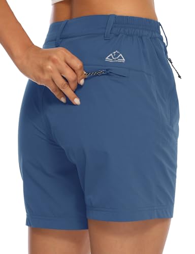TBMPOY Womens 6 Hiking Cargo Shorts Quick Dry with Pockets Lightweight Work Golf Short Outdoor Active Summer for Women Blue M - Image 3