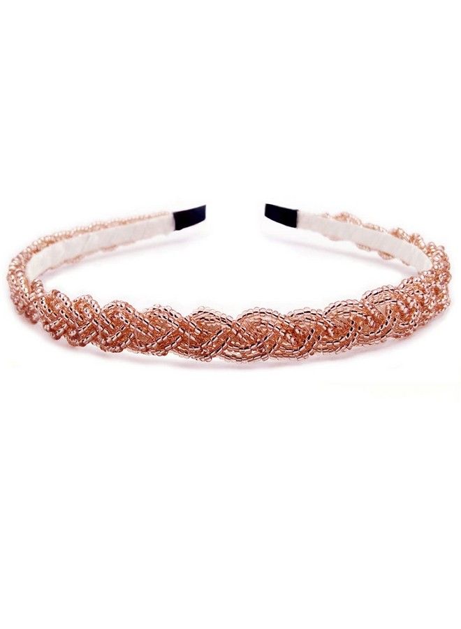 bodbop XINGZHE Crystal Hair Band For Women Silver White Pearl Headbands Fashion Hair Band Girls Jewelry Rhinestone Hoop Clips Metal Beaded Hairband Beauty Care Elegant Bling Headwear Accessory Wedding Bride (Golden) - Image 1