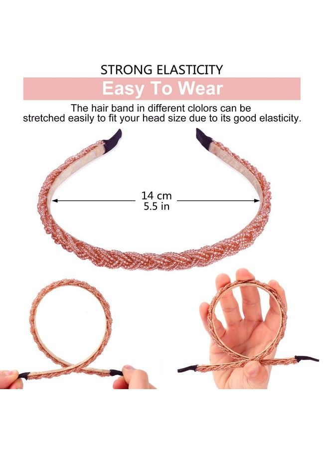 bodbop XINGZHE Crystal Hair Band For Women Silver White Pearl Headbands Fashion Hair Band Girls Jewelry Rhinestone Hoop Clips Metal Beaded Hairband Beauty Care Elegant Bling Headwear Accessory Wedding Bride (Golden) - Image 5