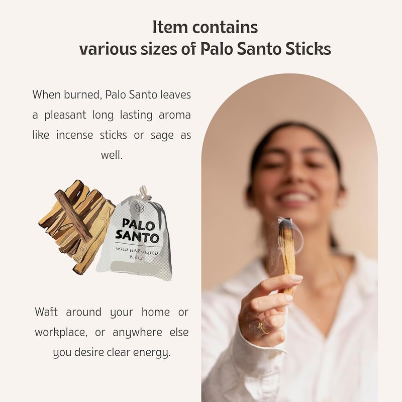 BAKA BAKA Palo Santo Smudging Sticks High Resin Palo Santo Holy Wood Certified Authentic Wild Harvested Incense Stick for Purifying Cleansing Healing Meditation and Stress Relief Pack of 2  - Image 5