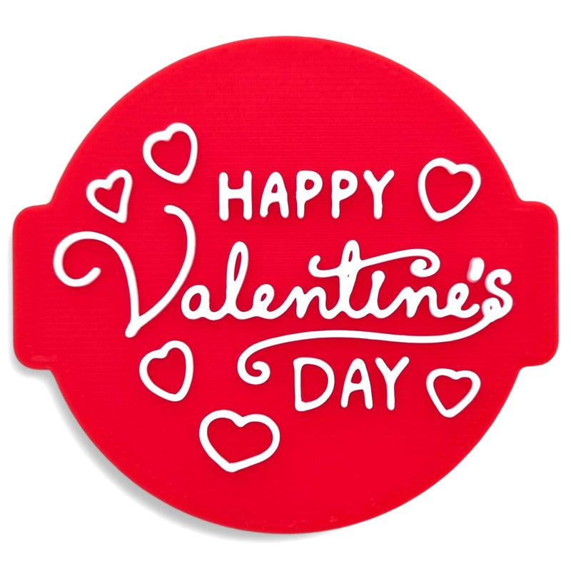 Happy Valentines Day Embosser Stamp for Fondant Icing Cupcake Cake Biscuits Decoration
