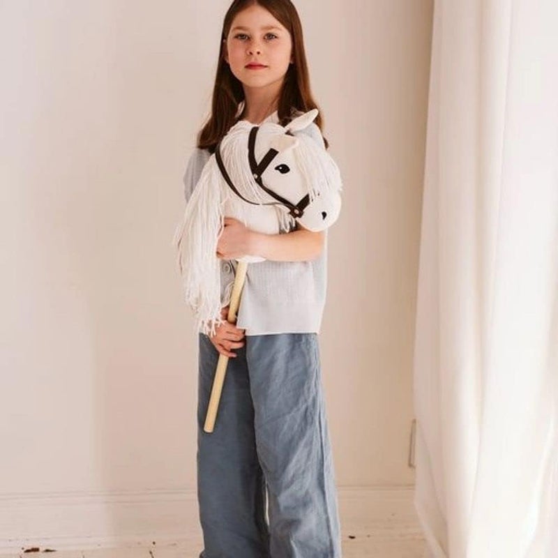 ByAstrup White Horse Head Stick Toy for Kids - Image 3