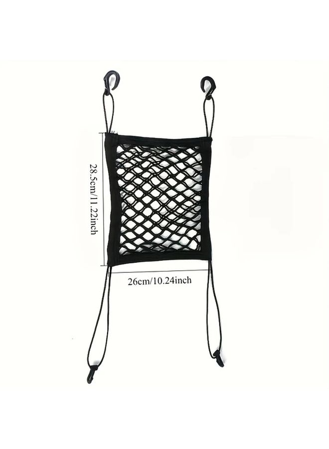 Car Seat Pocket Storage Elastic Mesh Double Layer Thick Net Four Sides Elastic Automotive Back Seat Organizer Pet Isolation Barrier Easy Install Interior Accessories - Image 2