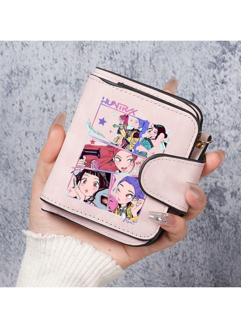 Kpop Demon Hunter PU Wallet - Multi-Compartment Credit Card Holder Passport Case Themed Print Portable Wallet Fan Support Storage Wallet - Image 1