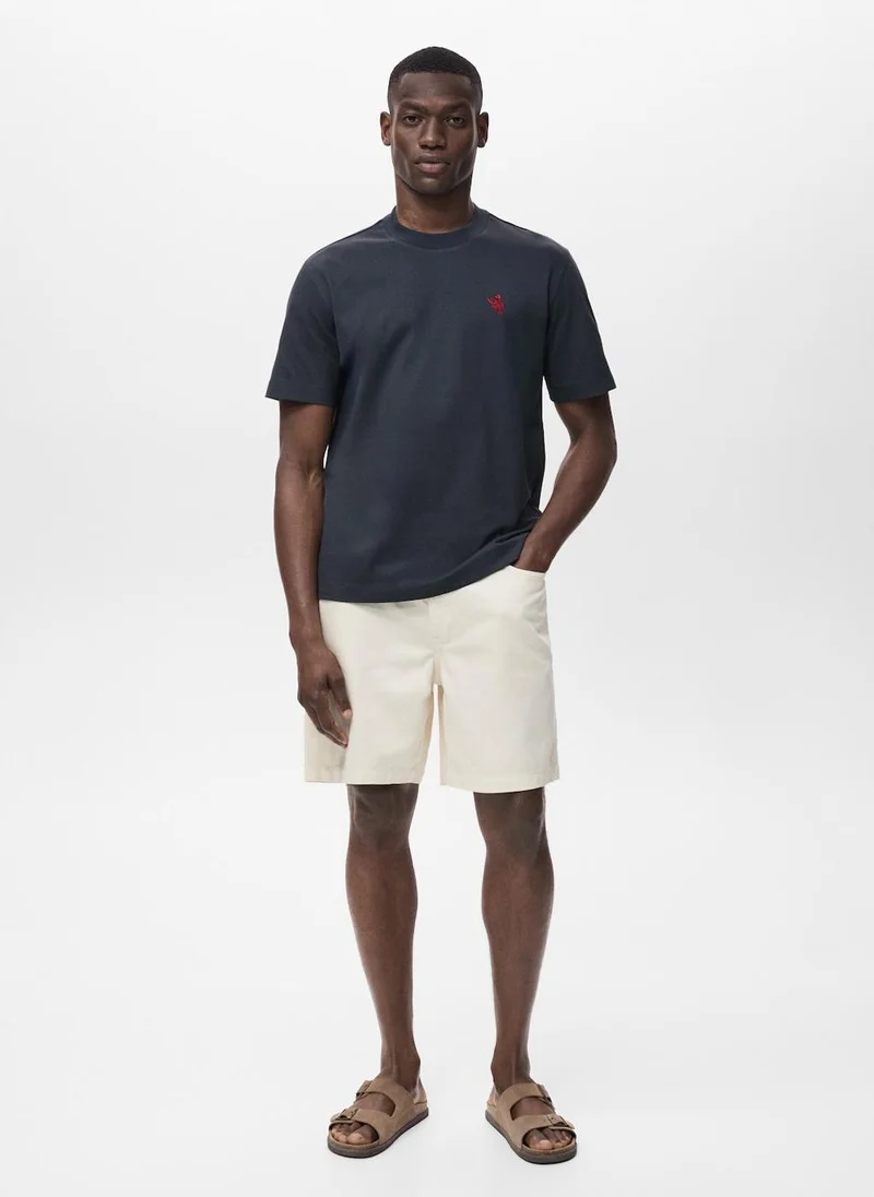 Mango Man Crew Neck Short Sleeve T-Shirt