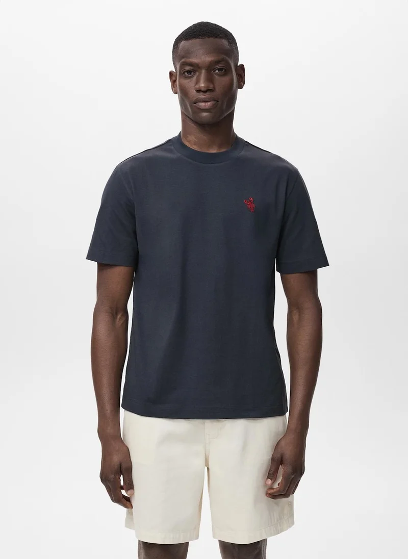 Mango Man Crew Neck Short Sleeve T-Shirt