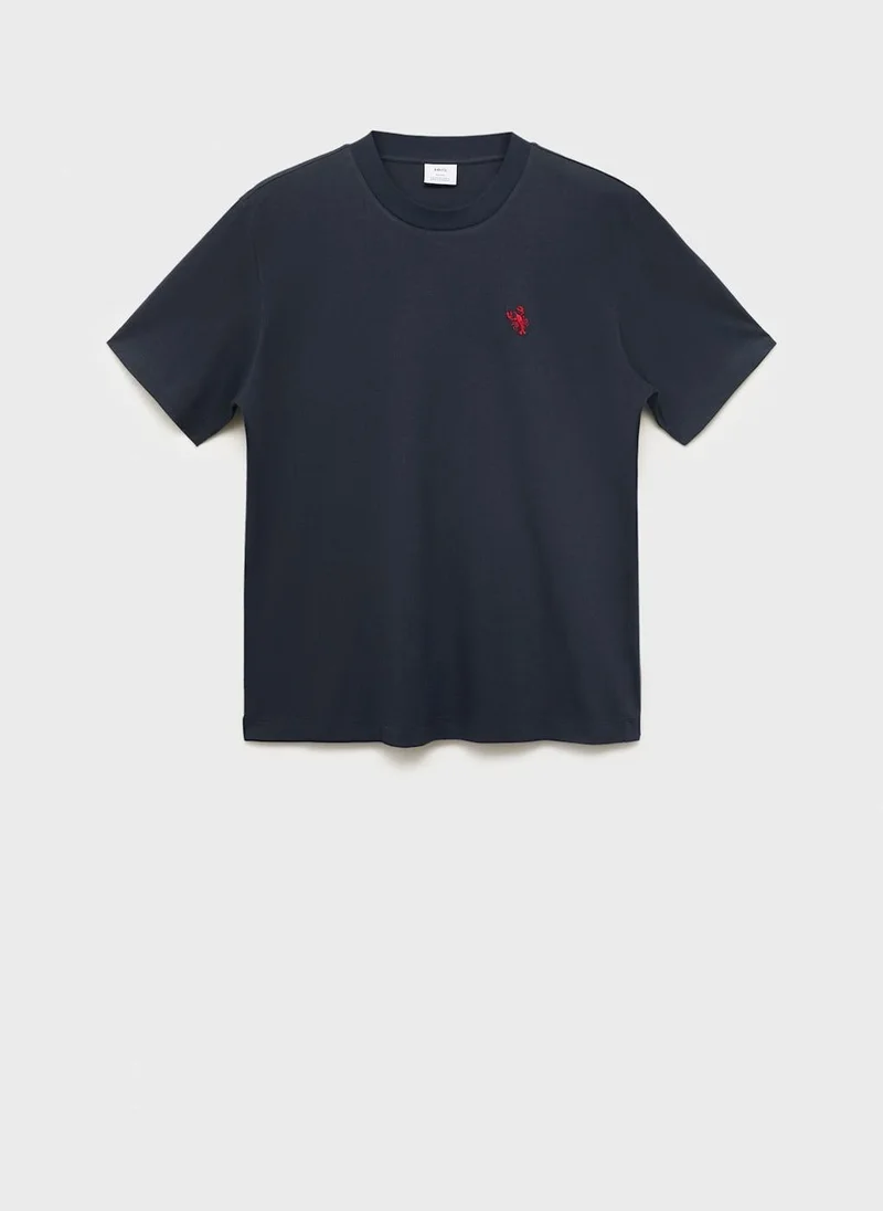 Mango Man  Crew Neck Short Sleeve T-Shirt for Men | Best Price UAE