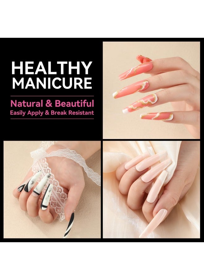 UNA GELLA Coffin Nails Tips Soft Gel Extra Long 216Pcs Xxl Full Nails Tips Coffin Shape Press On Nails No C Curve Full Cover Ballerina Nail Tip Full Clear False Fake Acrylic Nails With Case  - Image 2