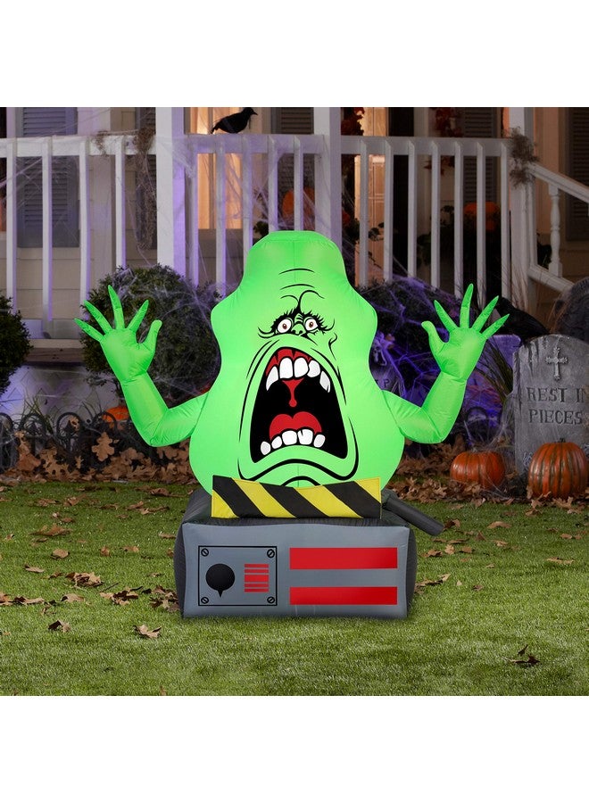 Gemmy Airblown Slimer Ghost on Ghost Trap Ghostbusters, 3.5 ft Tall, Green - Image 2