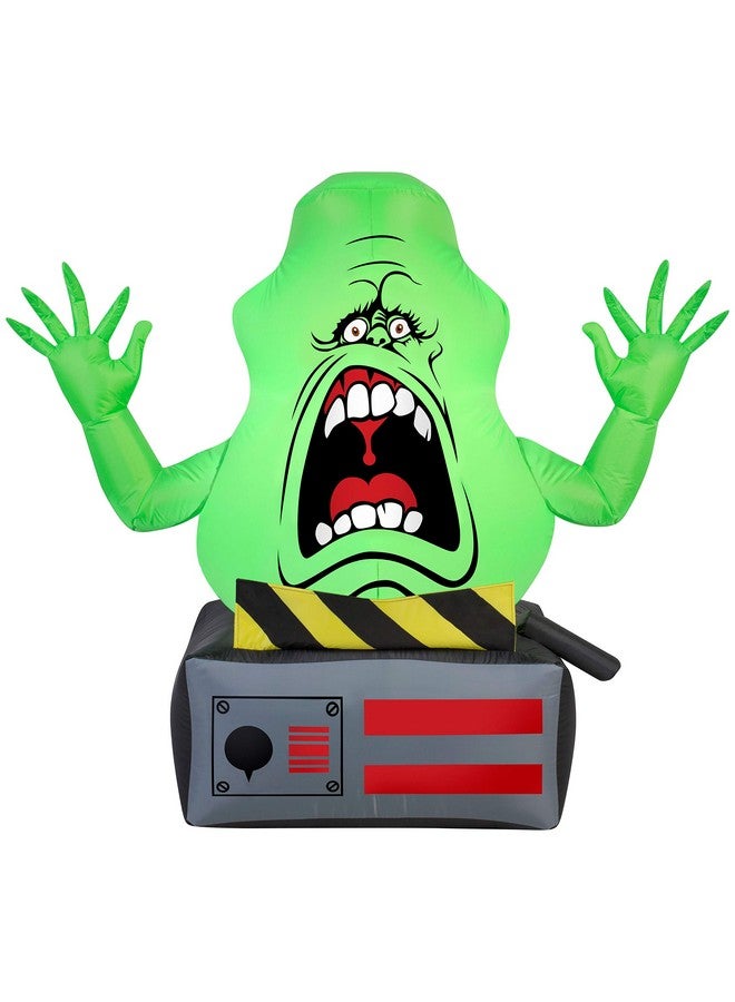 Gemmy Airblown Slimer Ghost on Ghost Trap Ghostbusters, 3.5 ft Tall, Green - Image 1