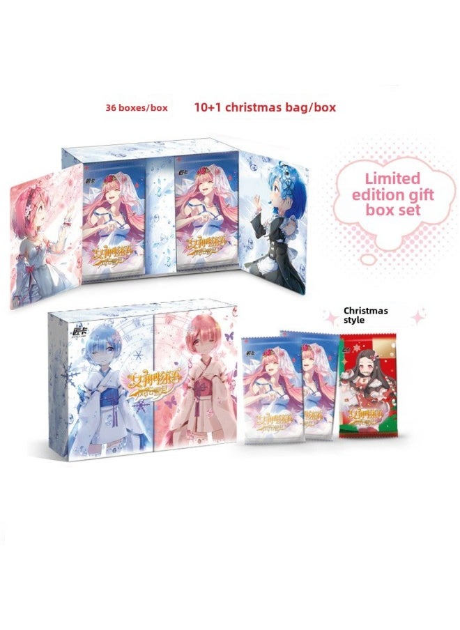 Princess Frog Goddess Story Card Series Cartoon Anime Girl Collectible Cards Original Box Chinese Animation Toy Game-Color:Limited Edition Craftsman Card Goddess Style (10 Packs + 1 European Bag/box) (3 Ordinary Sheets/pack)  - Image 1